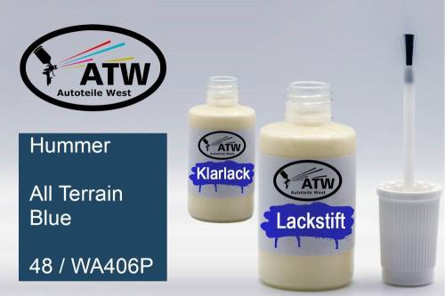 Hummer, All Terrain Blue, 48 / WA406P: 20ml Lackstift + 20ml Klarlack - Set, von ATW Autoteile West.